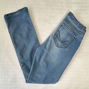 Vintage American Boho Straight Light Blue Jeans, Women's Size 28 L32